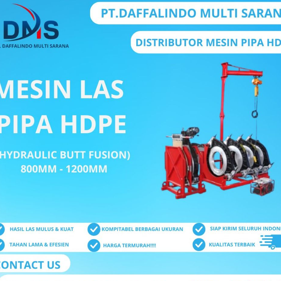 Mesin Hdpe Hydraulic Butt Fusion Welsing Machine 800 mm