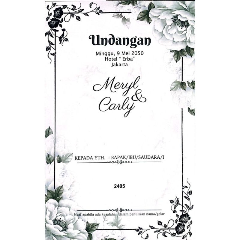 UNDANGAN BLANKO ERBA 2405