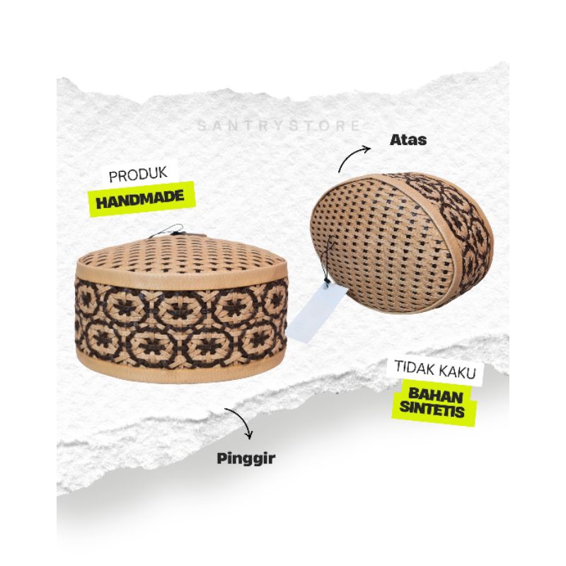 Peci Sintetis / Peci Rotan Sintetis/ Peci Anyam Sintetis Tidak Kaku