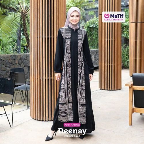 Gamis Deenay by Mutif Gamis Hitam Motif Elegant