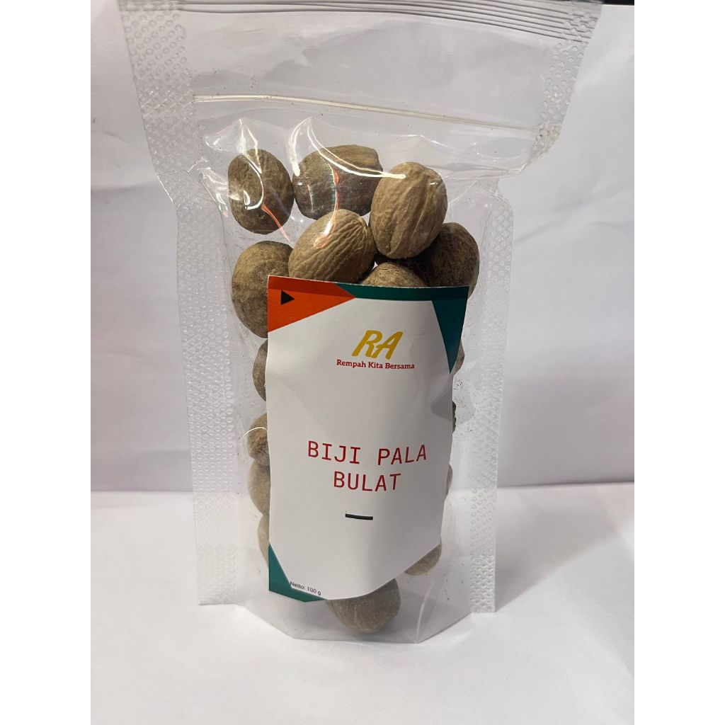 

100g| Biji Pala Bulat Asli Rempah Rempah Bumbu Asli Nusantara|Biji Pala Bulat Murni 100% - Rempah Pilihan
