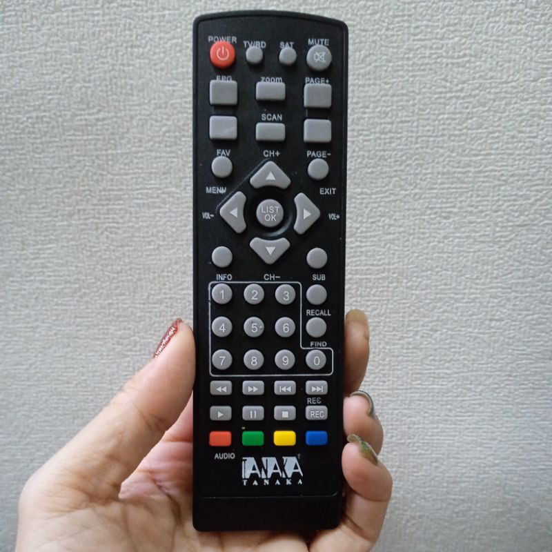 remot STB AAA Tanaka DVB-T2 tanpa setting langsung pakai