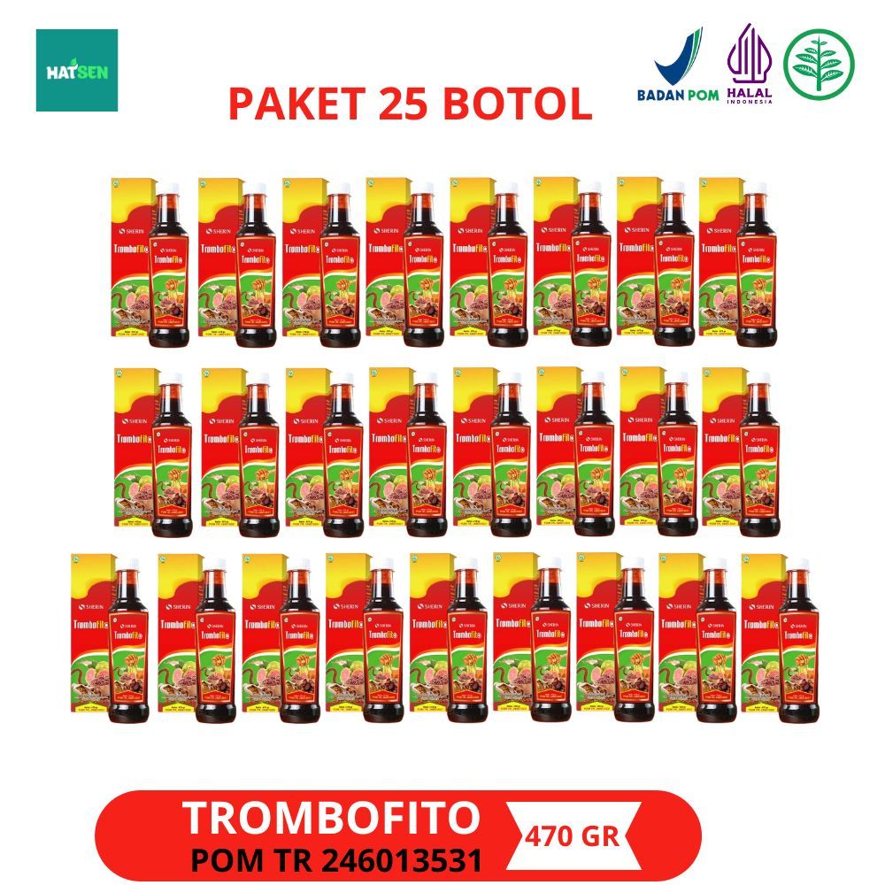 

Trombofito 25 Botol - Sherin Madu Angkak Sari Kurma Trombofito Solusi Atasi DBD 470 gram