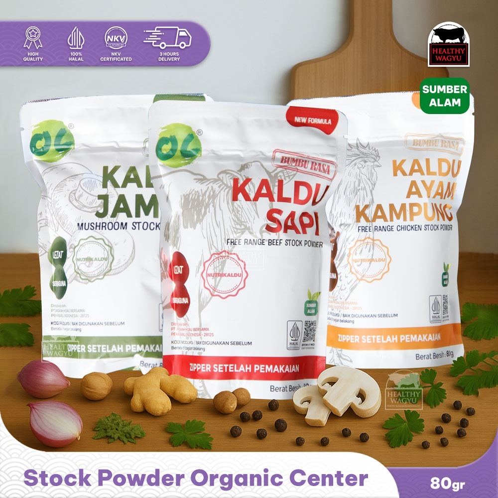 

Organic Center Stock Powder Kaldu Bubuk Bumbu Rasa 80gr Healthy Wagyu