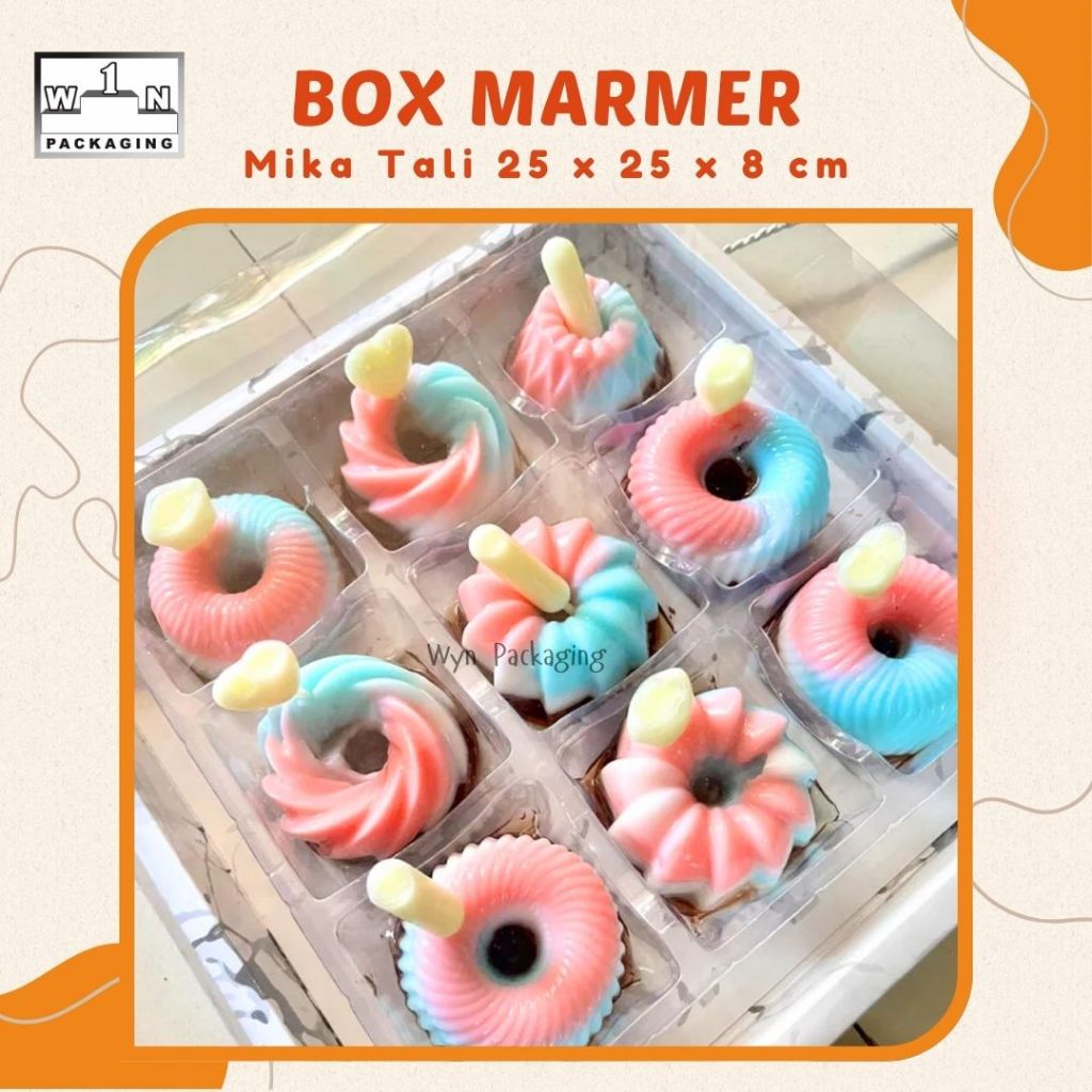 

Box Mika Tali 25x25x8 Marmer Cup Cake Isi 9 Kotak Tray Puding Mini Tray 9 Hampers Pie Pudding Natal