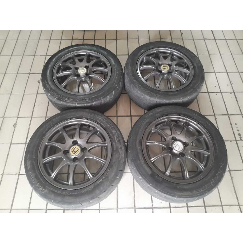 VELG JAZZ V-TECH R15 PCD 4X100 + BAN 195 55 R15 COCOK AGYA AYLA CALYA SIGRA BRIO DLL