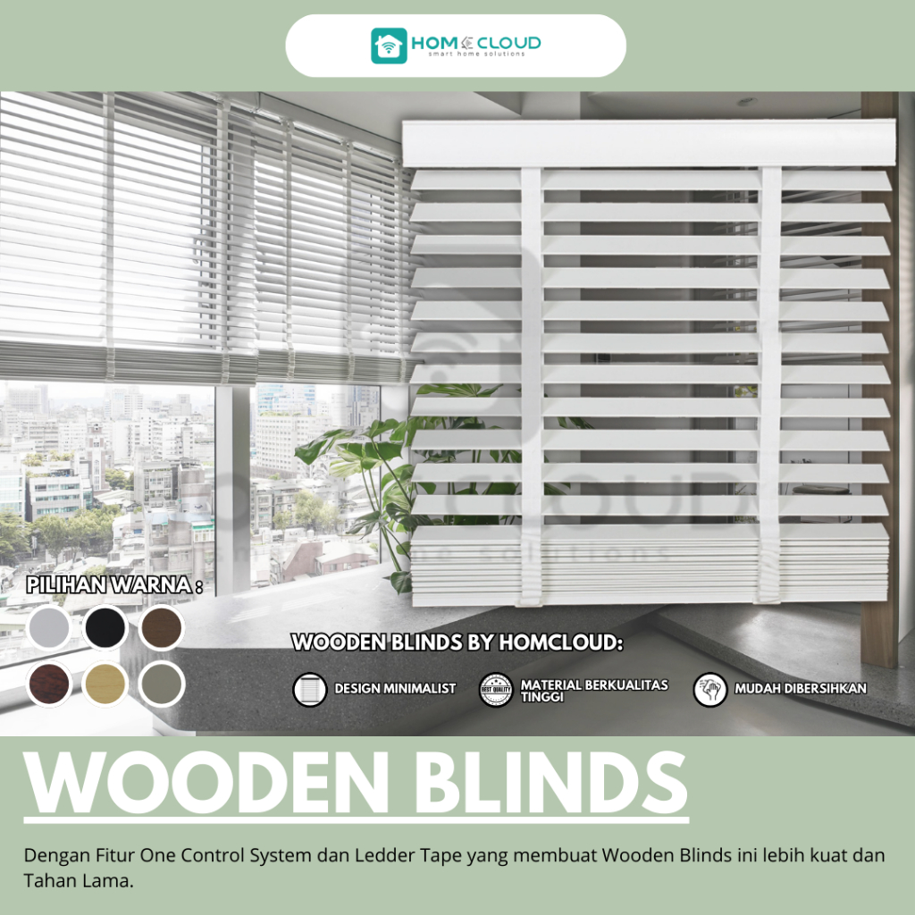 Wooden Blind Kerai Kayu krei kayu Tirai Lipat Wooden Blind Kayu Kerai Krei Krey Tirai Jendela Gulung