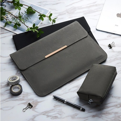Laptop Lenovo LOQ 15 15.6 Inch Tas Sleeve Leather Cover Standing + Pouch