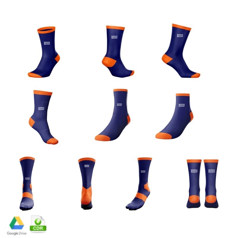 MOCKUP KAOS KAKI PENDEK - CORELDRAW