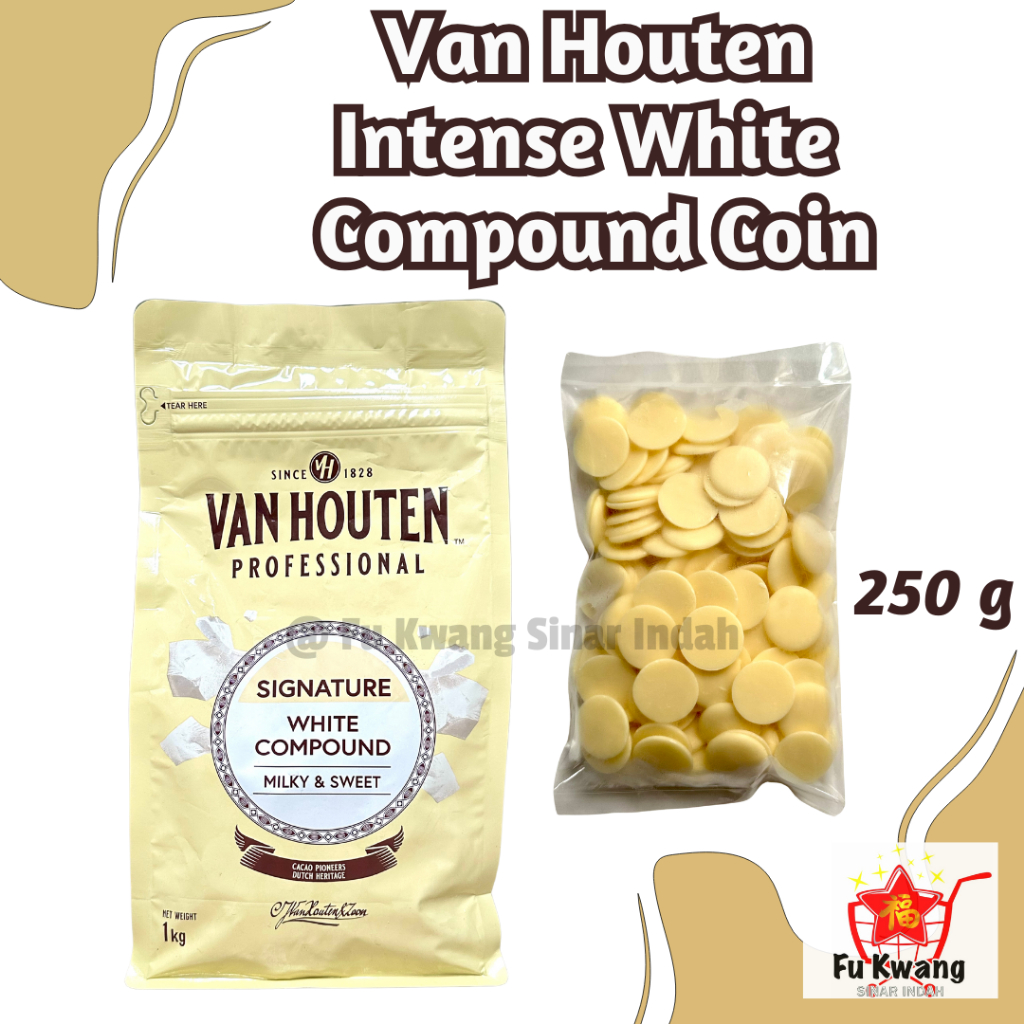 

LAKU Van Houten White Compound Coin / Cokelat Putih Coin 250 gram