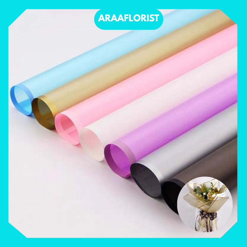 

KB010 20 LEMBAR Kertas Buket Bunga Trasparan List Flower Wrapping Paper Korea Cellophane