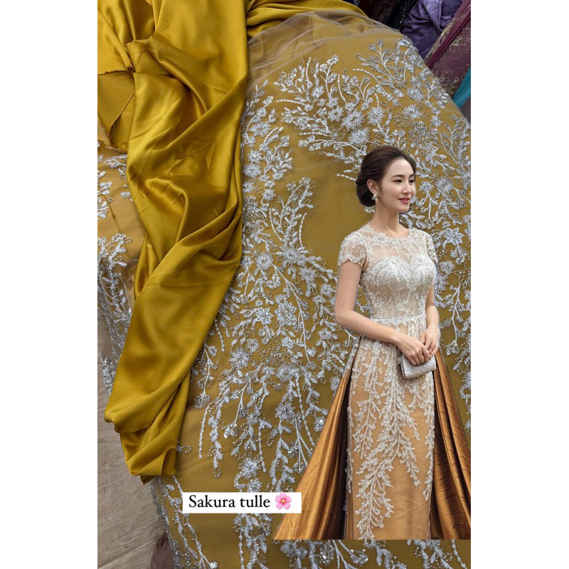 Wedding tulle sakura / brokat tille pesta / wedding tulle glamor