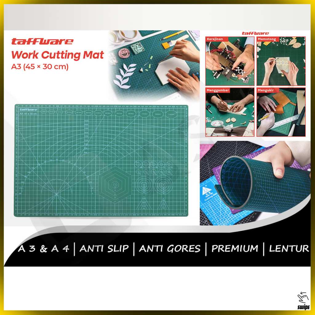 

Cutting Mat A3 A4 Alas Potong Work Anti Slip Kotak Sekolah Kuliah Kerajinan Tangan Cutter Seni Papan Dasar Anti Gores