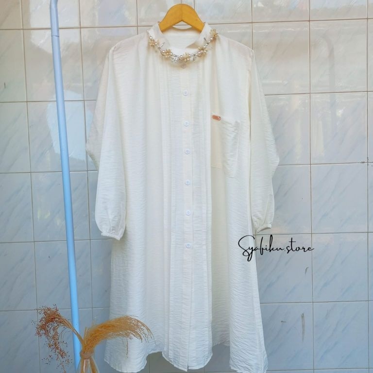 Paling Diminati Jemma Long Tunik  Long tunik polos bahan polo linen premium  tunik busui  tunik full