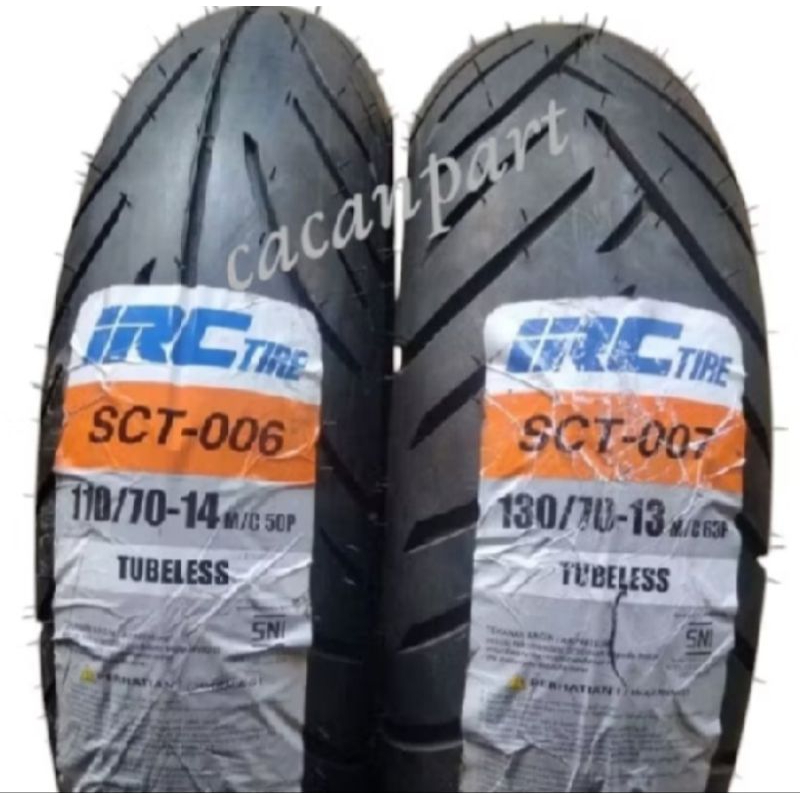 BAN DEPAN BELAKANG PCX 160 NEW IRC 110/70-14 SCT-006 & 130/70-13 SCT-007 BAN LUAR SEPASANG PCX 160 N