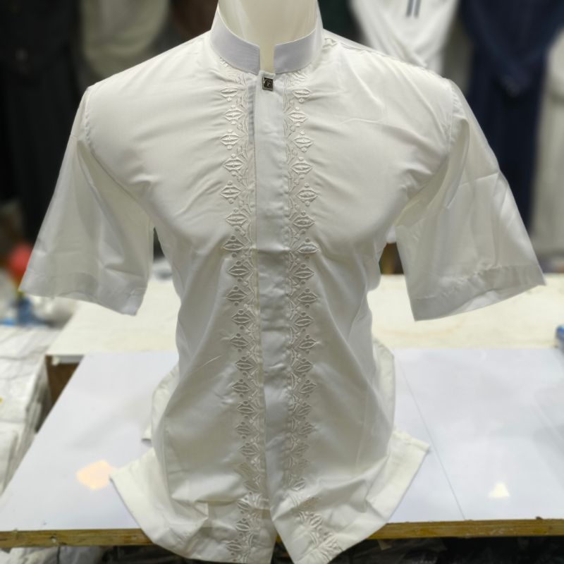 Baju Koko Syfa Rahman Lengan Pendek Putih Bw/Baju Koko Lengan Pendek Syfa Rahman Kantun
