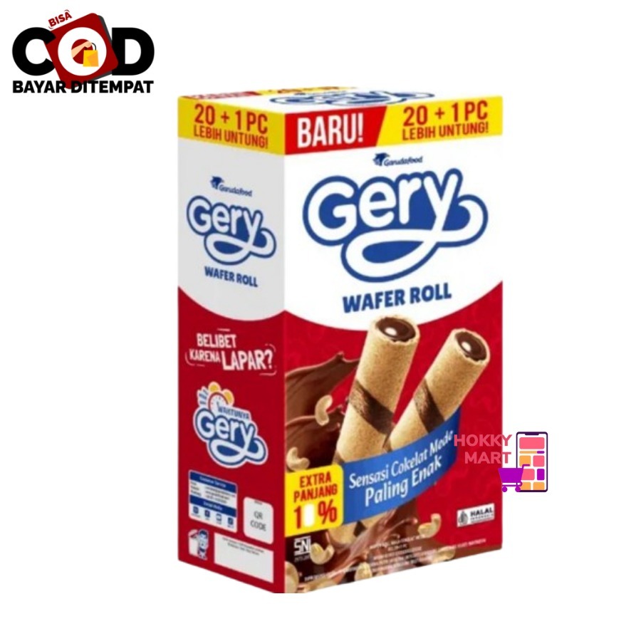 

[HOKKY]Gery Wafer Roll Box lsi 20x15gr Wafer Roll Cokelat Mede Snack Cemilan Murah Halal