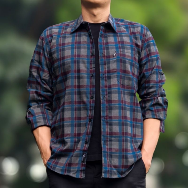 BESTPROMO Kemeja Flanel Outdoor Lengan Panjang Vuxor Adventure Series Flannel Shirt
