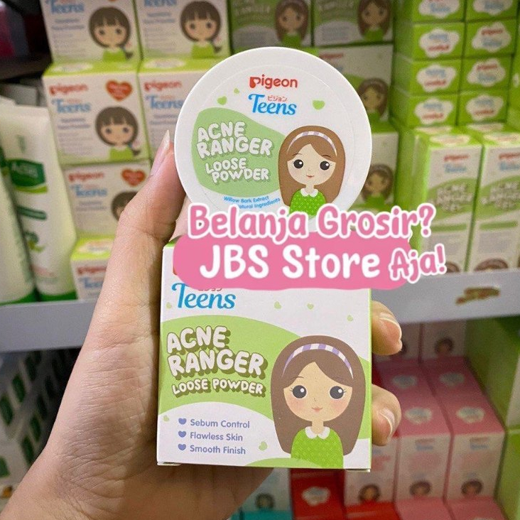 [JBS STORE] PIGEON TEENS ACNE RANGER LOOSE POWDER 12gr | Bedak Tabur Remaja | Berminyak Berjerawat