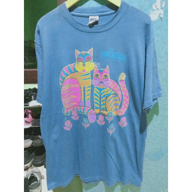 t-shirt vintage lifestyles cat graphic @1993