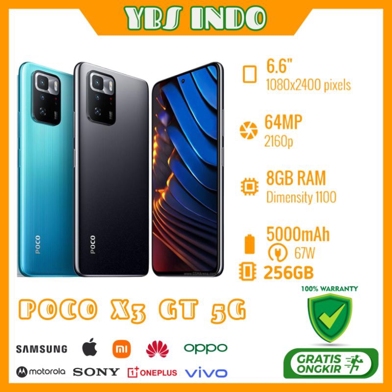 Poco X3 Gt 5G 8/256Gb - Smartphone Bekas Bergaransi