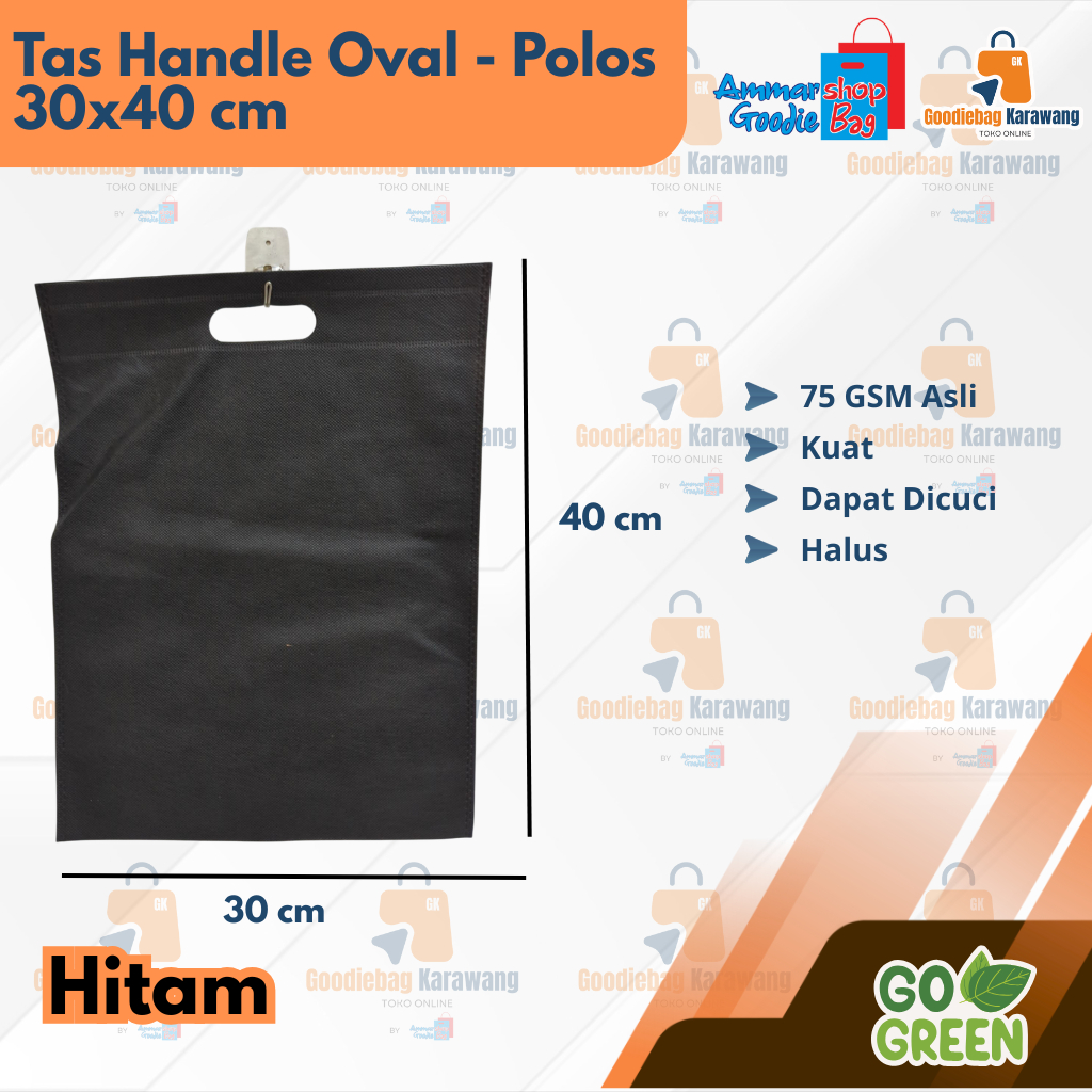 

Tas Goodiebag Spunbond tipe Handle Oval 30X40 cm