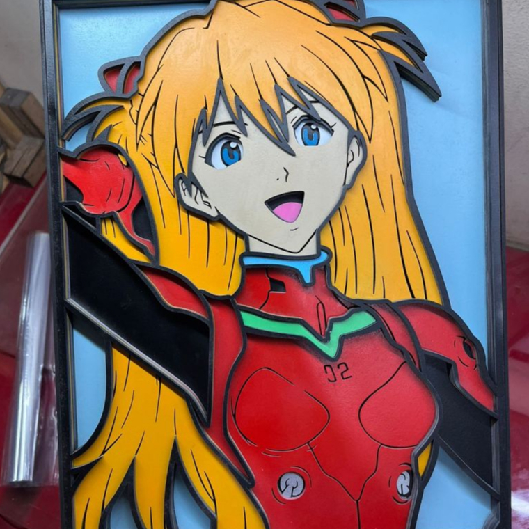 Poster 3D Multilayer Evangelion Asuka