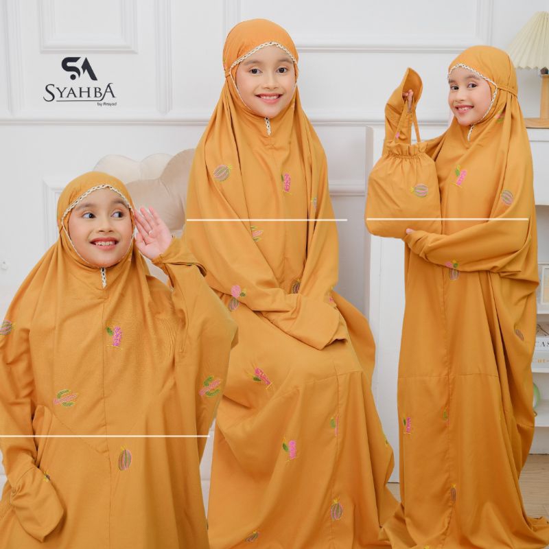 Mukena Terusan KAKTUS Cactus Bordir Anak SD Remaja | Syahba