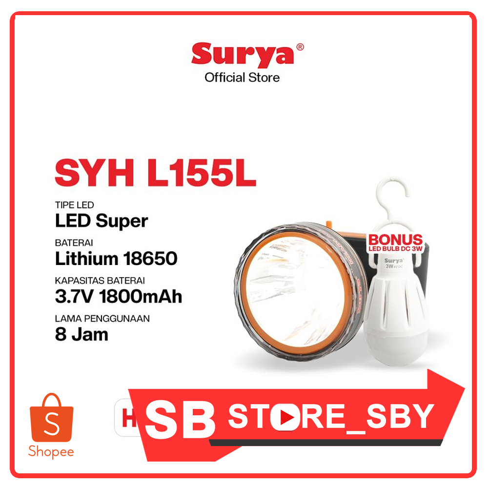 Senter Kepala Super Terang Surya Senter Cas Kepala SYH L155L Headlamp LED