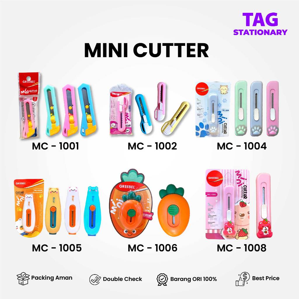 

GREEBEL Mini Cutter Kater Lucu (1PCS) / Cuter Unboxing Paket / Kater Untuk Anak Sekolah