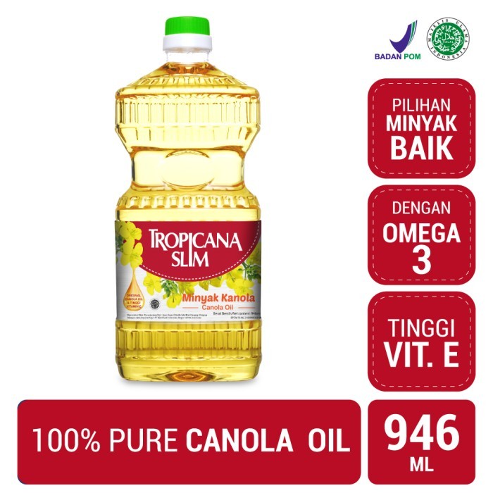 

Tropicana Slim Minyak Kanola 946ml - 100% Pure Canola Oil Minyak Baik