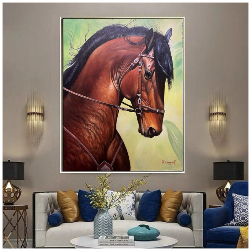 Lukisan Dinding Aesthetic | Lukisan Kanvas dinding | Lukisan kuda