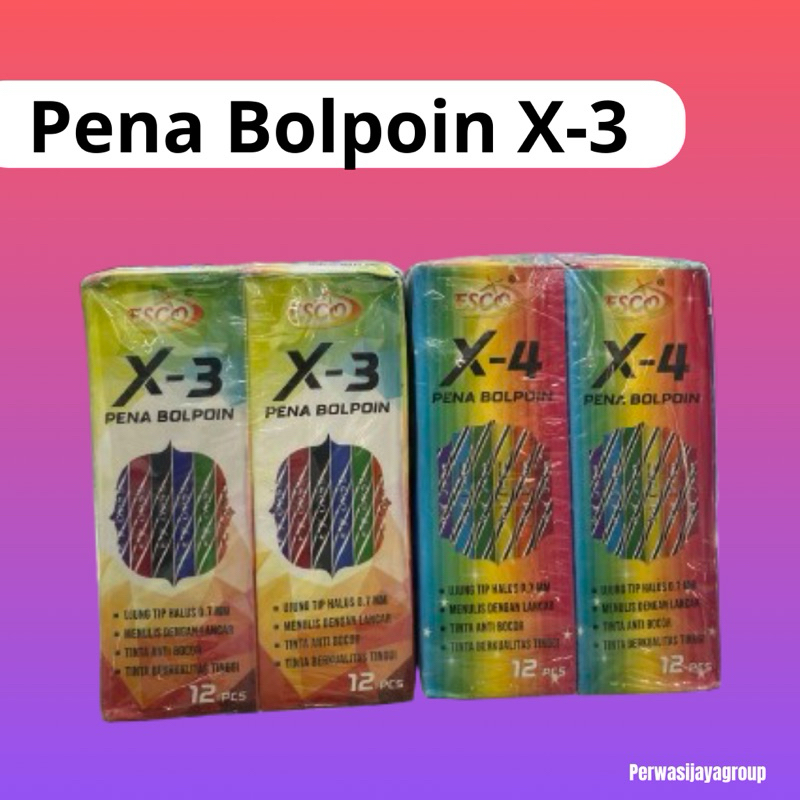 

PENA BOLPOIN x-3|1kotak isi 12 pcs