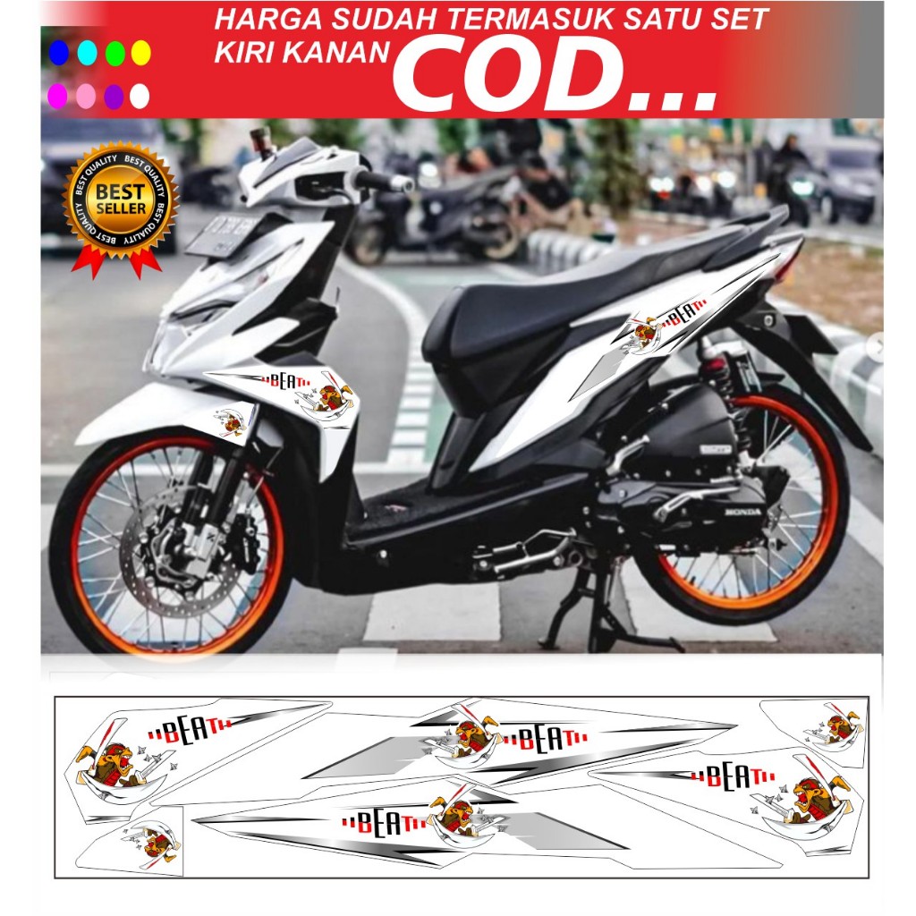 STICKER VARIASI BEAT STRIPING ANIME BEAT NEW 2017 LIST SIMPLE COD TERLARIS MODIFIKASI STICKER