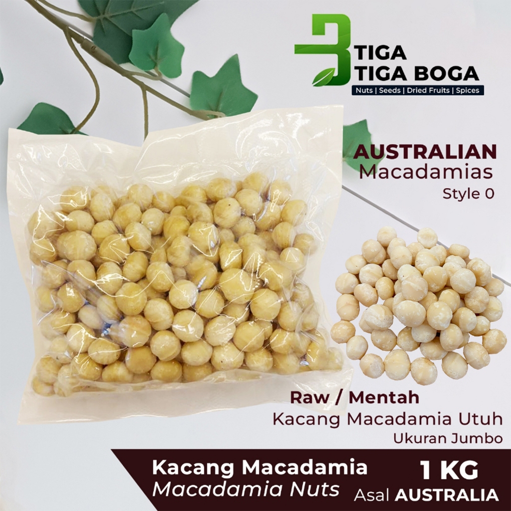 

Kacang Macadamia Mentah Utuh 1 KG / Raw Peeled Whole Macadamia Australia