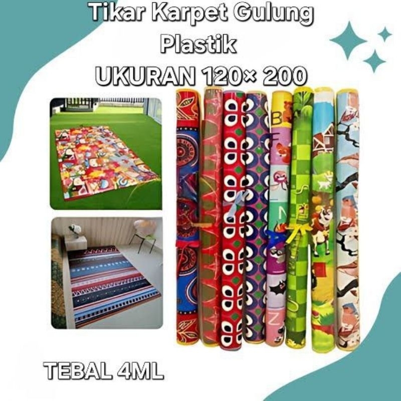 Tikar plastik gulung/Karpet plastik motif Tebal Ukuran 120 x 200 cm