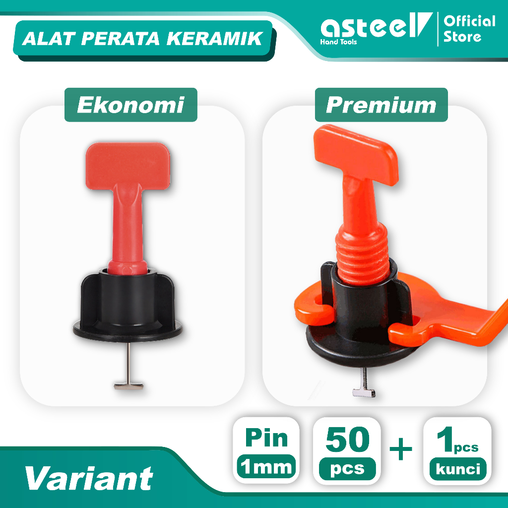 XM ASTEEL Alat Perata Pasang Keramik Kramik Granit Lantai Lengkap Spacer Tile Leveling Nat 1mm 1.5mm