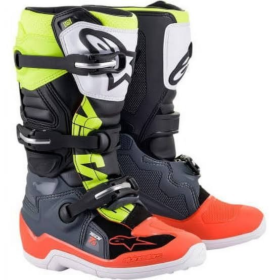 SEPATU ALPINESTARS TECH 7S DARK GREY YELLOW YOUTH/ANAK