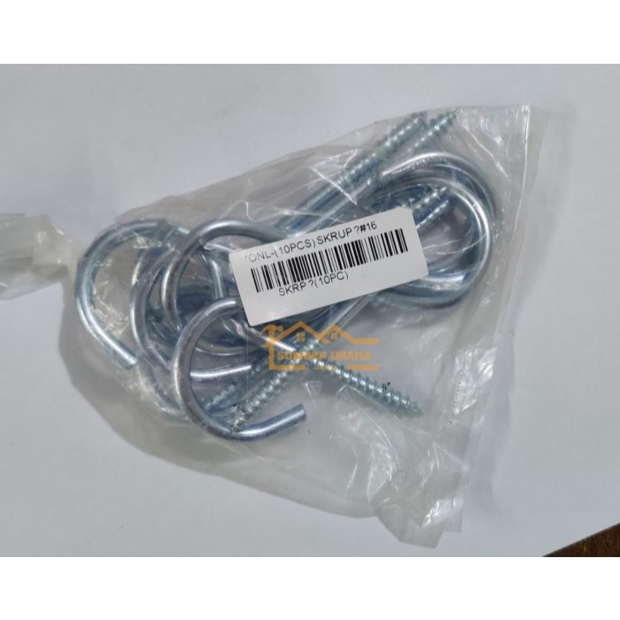 10PCS SKRUP SEKRUP GANTUNG SKRUP TANDA TANYA ? KAIT BESI SCREW HOOK
