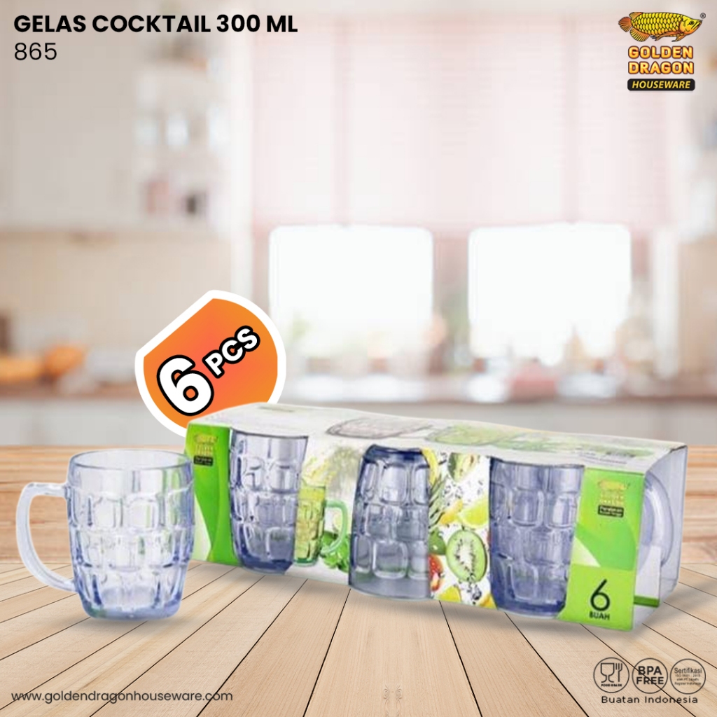 Arwana Houseware Gelas Cocktail 865 ( 300 ml ) - Golden Dragon