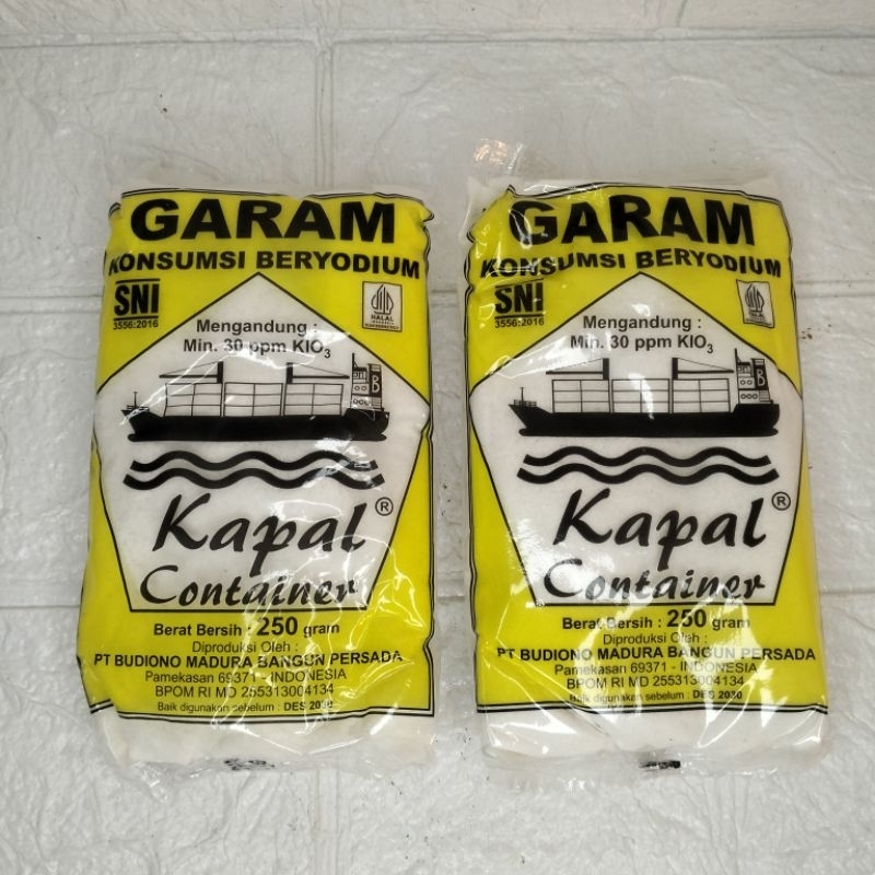

500 gram / dua bungkus garam cap kapal container - garam kemasan