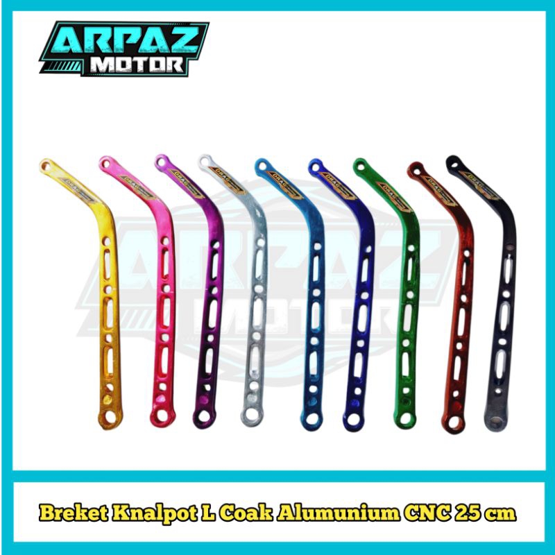 Breket Knalpot L Coak Pangkon Knalpot L Coak Panjang 25 cm Bahan Alumunium CNC