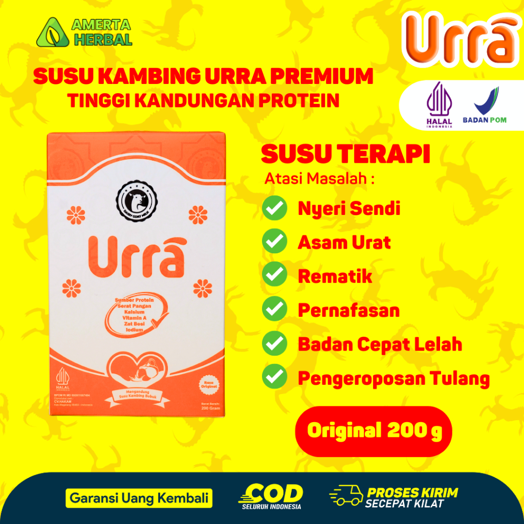 

Susu Urra - Tinggi Protein, Dukung Tumbuh Kembang & Perbaiki Jaringan - Saanen 200g Halal BPOM