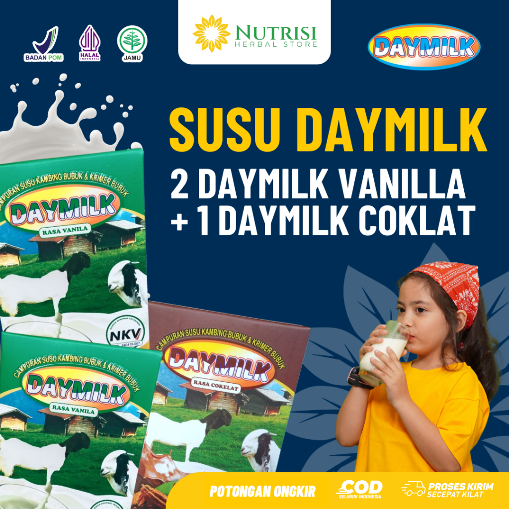 

PAKET 2 DAYMILK VANILLA + 1 DAYMILK COKELAT