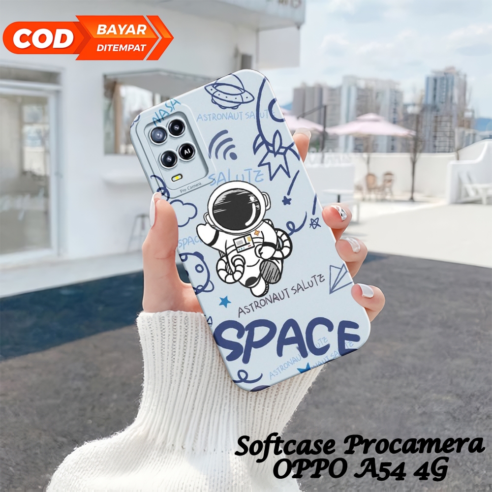 OPPO A54/A54S/A16/A16S - Softcase OPPO - Casing Handphone Terbaru - Case Hp Motif Astronot Aesthetic
