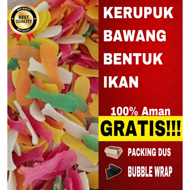 

kerupuk bentuk ikan mentah warna warni 250gr murah