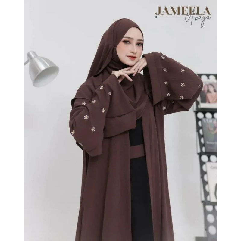 Gamis Terbaru Abaya Set Outher Jameela Abaya Set Crinkle Mix Bordir