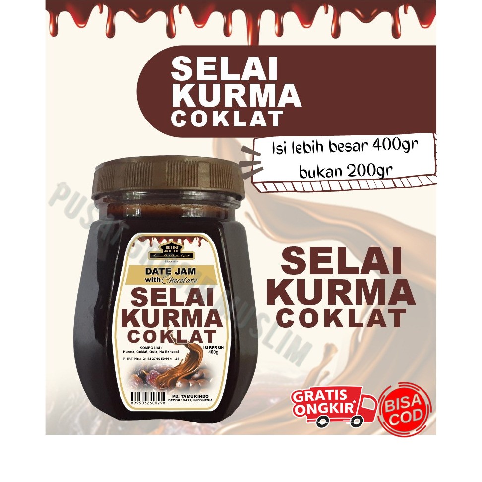 Selai Coklat Kurma Bin Afif Kurma Cokelat Butter Selai Roti isi 400 gr Termurah