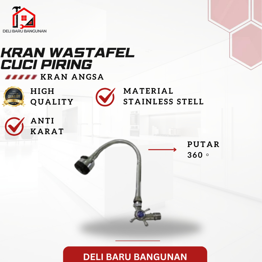 Kran Wastafel Cuci Piring model Flexible Besar