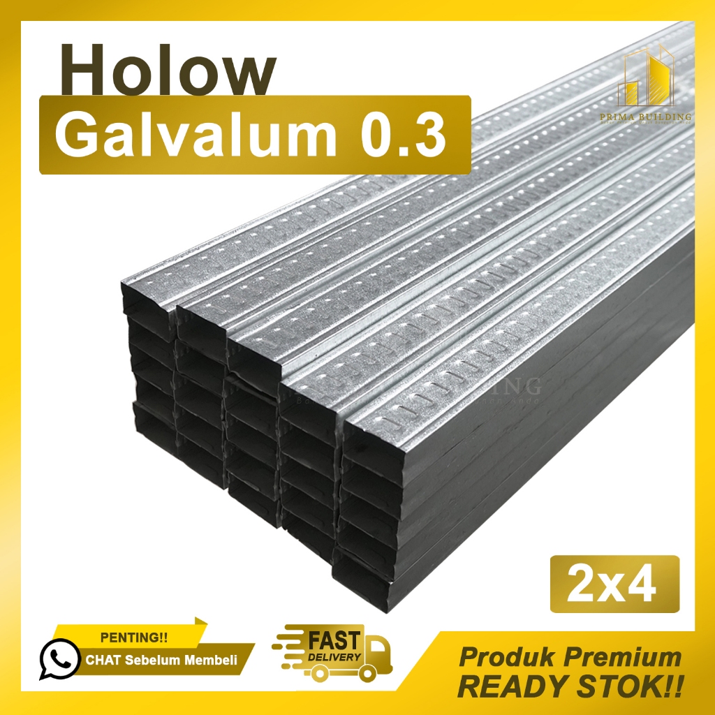 Hollow 0.3 Galvalum 2x4 / hollow plafon 0,3mm 2x4 / Holow gypsum 0,3mm  / holo Baja Ringan 0,3 mm